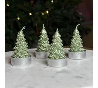 Christmas Tree Shaped Tealight Candles 7cm (Metallic Green)