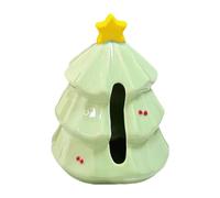Christmas Tree Shaped Tissue Box, Christmas Tree Shaped Napkin Holder - Ceramic Napkin Organizer Storage Box, Festive Decorative Tissue Box Holder