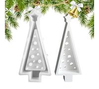Christmas Tree Shapes, Non-Adhesive Craft Stencil, Christmas Silicone Moulds with Star Design, for Creative Crafts with Clay Candle Plaster Decorative Baking Fondant