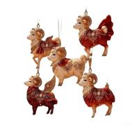 Christmas Tree Sheep Pendant Festive Acrylic Ornament for Holiday Decor | Wreaths and Garlands Unique Farm Animal Figurine for Xmas Party Home Decoration 5 Pack