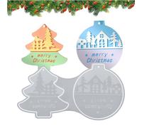 Christmas Tree Silicone Mould | Christmas Spherical Ornament Mold, Reusable Elastic Silicone with 2 Cavities for Fondant Chocolate Soap Cakes