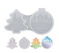 Christmas Tree Silicone Mould | Christmas Tree Bauble Mould Flat Shape | 2-Way Reusable Elastic Silicone Mould for Fondant Chocolate Soap Cake