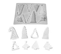 Christmas Tree Silicone Mould - Silicone Non-Stick 8-Way Craft Mould - Mould for Christmas Tree Candles Made of and Plaster for Festival Party Wedding Soap Cake Resin