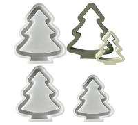 Christmas Tree Silicone Mould - Small Christmas Tree Candle Moulds Made of Silicone, 3 Pieces Craft Tools for Epoxy Resin Christmas Decoration Soap Candles Holidays Art Projects Family