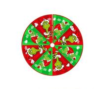 Christmas Tree Skirt 75-122cm Green Elf Xmas Tree Skirts Mat Santa Gnome Reindeer Print Mat Merry Christmas Festive Decor G-rinch Xmas Base Cover
