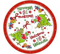 Christmas Tree Skirt 75-122cm Green Elf Xmas Tree Skirts Mat Santa Gnome Reindeer Print Mat Merry Christmas Festive Decor G-rinch Xmas Base Cover