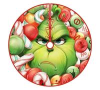 Christmas Tree Skirt 75-122cm Green Elf Xmas Tree Skirts Mat Santa Gnome Reindeer Print Mat Merry Christmas Festive Decor G-rinch Xmas Base Cover