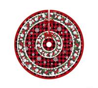 Christmas Tree Skirt 90cm Cartoon Print Polyester Reduces Festive Mess | Easy Clean Fabric Wipe or Machine Wash Fits Most Christmas Trees Bright Color Keeps Decorations Fresh