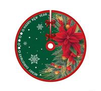 Christmas Tree Skirt 90cm Cartoon Print Polyester Reduces Festive Mess | Easy Clean Fabric Wipe or Machine Wash Fits Most Christmas Trees Bright Color Keeps Decorations Fresh