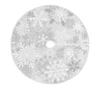 Christmas Tree Skirt Beautiful White Snowflakes Gray Xmas Tree Skirt Christmas Tree Skirt Ornament Xmas Tree Mat for Decorations Holiday Party 90cm/36inch