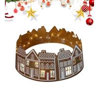 Christmas Tree Skirt Collar | 26/28-Inch LED Gingerbread House Design | Reusable Holiday Supplies For A Festive Tree Display | with House Christmas Tree Collar Perfect For Winter Decor