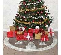 Christmas Tree Skirt Grey Silver Plush Snowman base Tree Bottom Cover Decoration Christmas Snow Scene Traditional Xmas Tree Skirt Silver