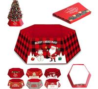 Christmas Tree Skirt, Merry Red Tree Base Cover, Fun Collar for Christmas Decorations, Festive Decor Xmas Trees Trunk Ring Base Cover for Holiday Party Xmas Decoration,40x25cm (s3)