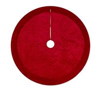 Christmas Tree Skirt Quilted Red Velvet Xmas Tree Base Cover (48") | Vintage Style, Festive, Living Room, Hallway, Landing, Home Decor, Floor Mat