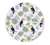 Christmas Tree Skirt Toucan Bird Palm Leafs Xmas Tree Skirts L