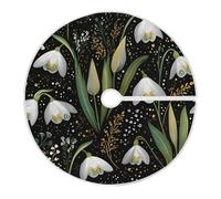 Christmas Tree Skirt White Lily Of The Valley Base Cover Mat M