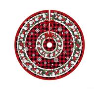 Christmas tree skirt with bright cartoon designs crafted for durability to maintain festive cheer throughout the holiday season (A)