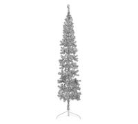 Christmas Tree Slim Half-Round PVC White 120cm 38cm Wide 80 Tips Stand Wall-Flat