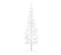 Christmas tree Slim Half White PVC 120cm x38cm Space-Saving 80 Tips Steel Stand