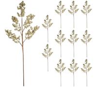 Christmas Tree Small Berry Picks, Glitter Stems, 50cm Champagne, 12Pcs | Glitter Berry Clusters, Artificial Branches for Wreaths, Garlands, Vases, Table Centrepieces, Festive Floral Arrangements