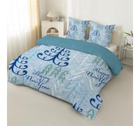 Christmas Tree Small Double Duvet 7.5 Tog Abstract Coverless Duvet, Plants Washable Quilt for All Seasons, Soft Lightweight Comforter for Kids Girls Boys Teens Bedroom Decor MQ19