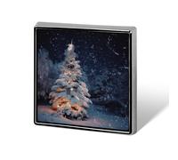 Christmas Tree Snow Backpack Pin Cute Brooch Decoration Brooches for Women Mens Lapel Pins for Suits Fashion Button Badges for Hat Backpacks Purses Jackets Shirt Suit Lapels-Square