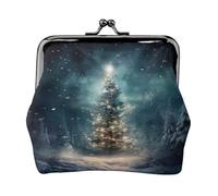 Christmas Tree Snow coin purse for women,small womens wallet,small makeup bag for purse,ultra-thin retro change wallet, Black, One Size, Art Deco