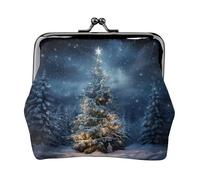 Christmas Tree Snow coin purse for women,small womens wallet,small makeup bag for purse,ultra-thin retro change wallet, Black, One Size, Art Deco