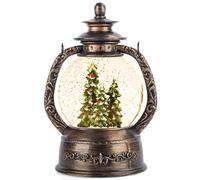 Christmas Tree Snow Globe Lantern-Glittering Light Up Musical Snow Globe Christmas Decorations, 6H Timer, USB & Battery Operated, Christmas Trees Indoor Home Décor