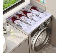 Christmas Tree Snowflake Print Anti-Slip Washer Or Dryer Top Mat Cover Christmas Theme Motifs Dish Drying Pad Protector Covers For Refrigerator Microwave Oven Kitchen Sinks (Color 1,50x50cm)