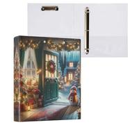 Christmas Tree Snowman 1.5 Inch Binders 3 Ring Holds 200 Sheets, Decorative Cute Three Ring Binder Durable Basic Binders for Work School Office, 1 Pack