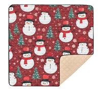 Christmas Tree Snowman Snowflake Baby Play Mat for Floor, 50x50 inch Playpen Mat,Thicken Soft Non-Slip Tummy Time Mat for Toddlers and Infants