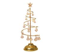 Christmas Tree Spiral Crystal Light Desk Table Spiral Tree Lamp Display Stand (No Battery) Golden Xmas Tree