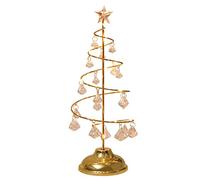 Christmas Tree Spiral Tree Crystal Light Mini Christmas Tree Desk Table Tree Spiral Lamp Display Stand for Home Decoration (No Battery) Golden