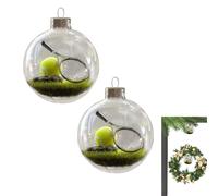 Christmas Tree Sports Balls Ornaments, 2 Pack 3D Christmas Tree Ornament, Realistic C-Hristmas Trees Spherical Ornaments For Indoor Outdoor Cabinet Dining Table Housewarming Living Room Party