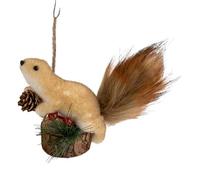 Christmas Tree Squirrel Decoration - Plush Foam Hanging Decoration | Holiday Quote Figure - Simulation Squirrel Pendant | Cute Christmas Tree Decoration - Rustic Cabin Style