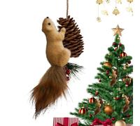 Christmas Tree Squirrel Ornaments, Squirrel Figurine Pendant Simulation Squirrel Christmas Decoration Animal Christmas Tree Pendants For Christmas Home Decoration
