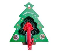 Christmas Tree Stacking Measuring Cups - 8 Piece Baking Scoop Utensils, Kitchen Measuring Set, for Home, Cooking, Apartment, House, Food, Prep, Holiday, Wedding, 12x21cm/4.72x8.27 Inches