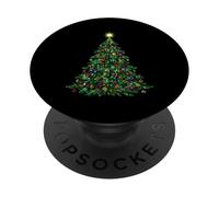Christmas Tree Stained Glass Cathedral Christmas PopSockets Adhesive PopGrip