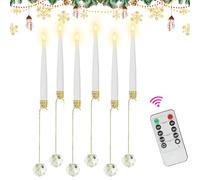 Christmas Tree Stakes | Flameless With Remote Control For - 6 Pack Power Consuming LED With Beading Ball Hook For Outdoor Party Wedding