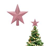 Christmas Tree Star Christmas Tree Topper Shiny Ornament Poinsettia for Christmas Tree Topper Decoration Christmas Party Decoration (Pink, 6inch/15cm)