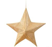 Christmas Tree Star Decoration 37 cm Red and Gold Foldable Fabric 3D Ornament for Holiday Home Festive Decor Compatible with Most Tree (Golden 35CM)