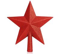 Christmas Tree Star, Festive Red Tree Topper for Holiday Decor, 20cm Diameter Christmas Tree Decoration, Ideal for Home and Office, Elegant Red Star