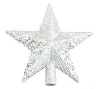 Christmas Tree Star Ornament, Christmas Tree Star Ornament With Sequins Stars, Glitter Star For Xmas Tree Festive Decoration(Silver)