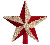 Christmas Tree Star Ornament, Christmas Tree Star Ornament With Sequins Stars, Glitter Star For Xmas Tree Festive Decoration(Red Red Tree)