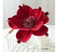 Christmas tree star ornaments, sparkling set of 5 pieces, made from fabric and plastic, perfect for seasonal tree decoration and various festive events (Red)