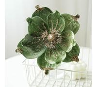 Christmas tree star ornaments, sparkling set of 5 pieces, made from fabric and plastic, perfect for seasonal tree decoration and various festive events (blue-green)