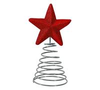 Christmas Tree Star, Sparkling Christmas Topper, 9.5x9.5x22cm, Glitter Treetop Decoration, Holiday Tree Topper, Sturdy And Lightweight Build, For Homes, Gardens, Restaurants, And Holiday Parties
