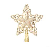 Christmas Tree Star with Secure Metal Spiral Base Christmas Tree(GoldB) | Plastic body, dazzling glitter coating, lightweight, 19x13.5x3cm size, durable build