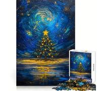 Christmas Tree Starry Night Adult Jigsaw1000 Pieces Sharp Mind High Def Print Family Activity Birthday Art Gift (50x75cm)